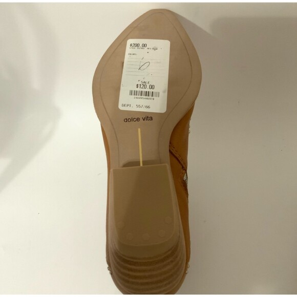 Dolce Vita Bootie Women Size 6M Tan Leather Western Point-toe Booties - Picture 11 of 12